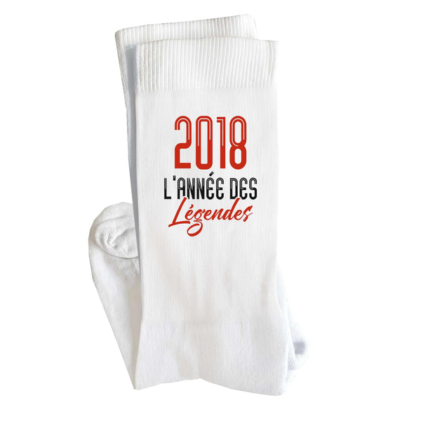Chaussettes 2018 l'année des légendes | Socks | Taille 36-40 | Idée Chaussettes Personnalisées Cadeau Fête Original Famille Travail Départ Collègue Retraite Noël.