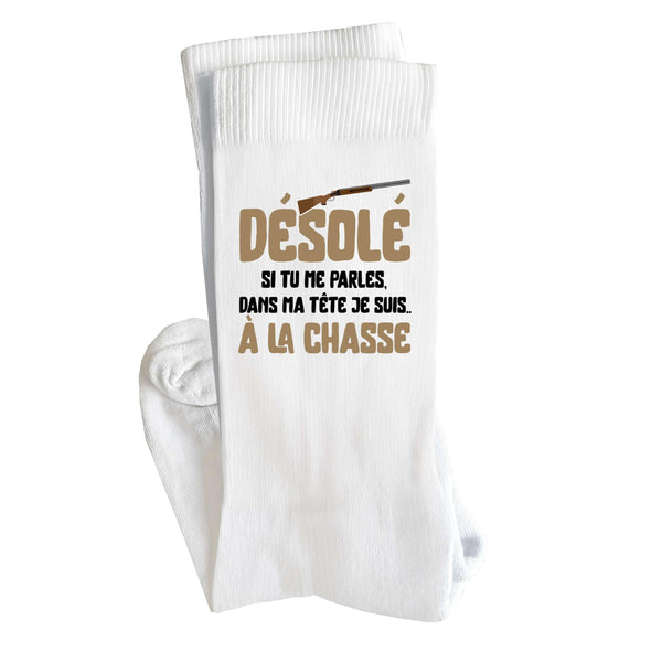 Chaussettes Chasse 2 Noir | Socks | Taille 36-40 | Idée Chaussettes Personnalisées Cadeau Fête Original Famille Travail Départ Collègue Retraite Noël.