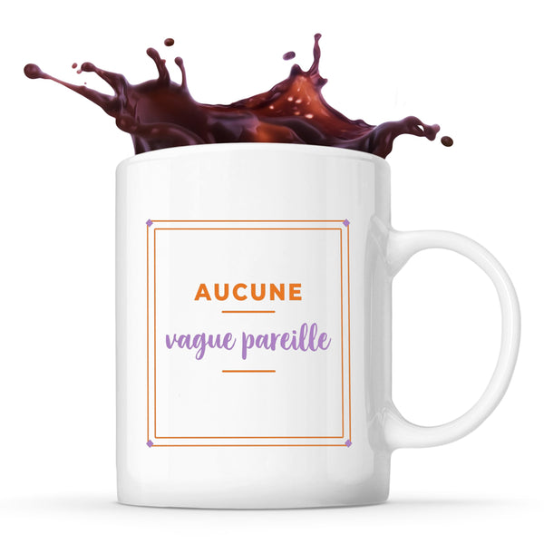 Tasse Aucune Vague Pareille - Mug - Idée Tasse Personnalisable Cadeau Anniversaire Fête Original Famille Travail Départ Collègue Retraite Noël. - Orange&Violet - 3