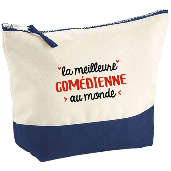 Pochette La Meilleure Comédienne | Pouch | Idée Trousse Toilette Maquillage Cadeau Anniversaire Fête Original Famille Travail Départ Collègue Retraite