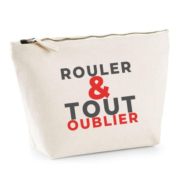 Trousse Rouler Tout Oublier - Pouch Case - Idée Trousse Rangement Cadeau Anniversaire Fête Original Famille Travail Départ Collègue Retraite Noël. - Gris&Rouge - 1