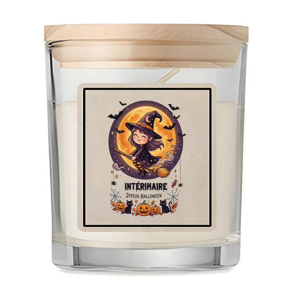 Bougie Interimaire - Joyeux Halloween 2 - Candle - Idée Bougie Décorative Cadeau Anniversaire Fête Original Famille Travail Départ Collègue Retraite Noël.