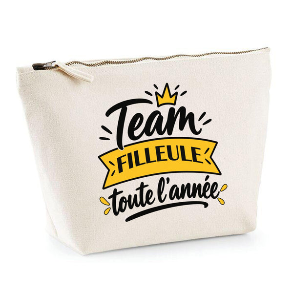 Trousse Team Filleule Toute l'Année - Pouch Case - Idée Trousse Rangement Cadeau Anniversaire Fête Original Famille Travail Départ Collègue Retraite Noël.