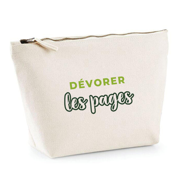 Trousse Devorer Les Pages - Pouch Case - Idée Trousse Rangement Cadeau Anniversaire Fête Original Famille Travail Départ Collègue Retraite Noël. - Vert&Vert - 2