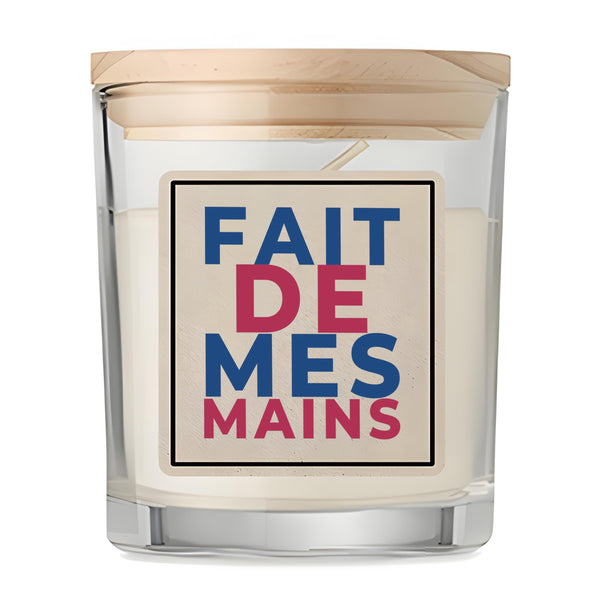 Bougie Fait de mes Mains - Candle - Idée Bougie Décorative Cadeau Anniversaire Fête Original Famille Travail Départ Collègue Retraite Noël. - Bordeaux&Bleu - 1