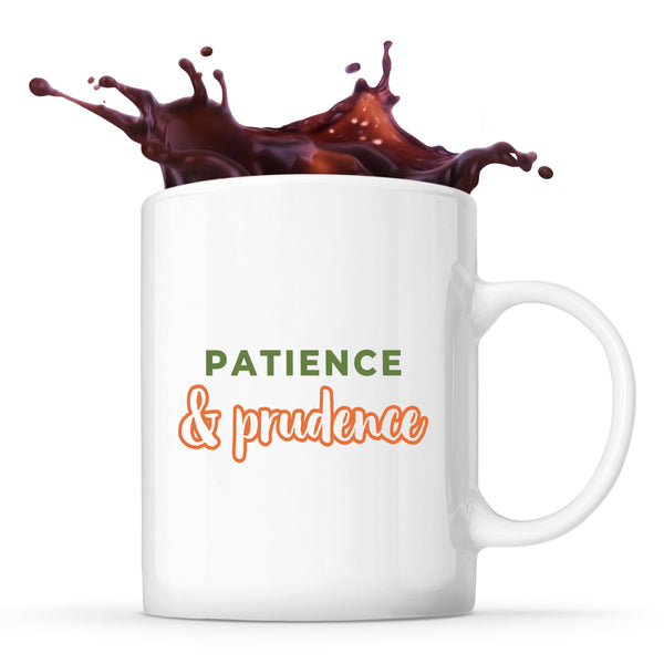 Tasse Patience Prudence - Mug - Idée Tasse Personnalisable Cadeau Anniversaire Fête Original Famille Travail Départ Collègue Retraite Noël. - Kaki&Orange - 2