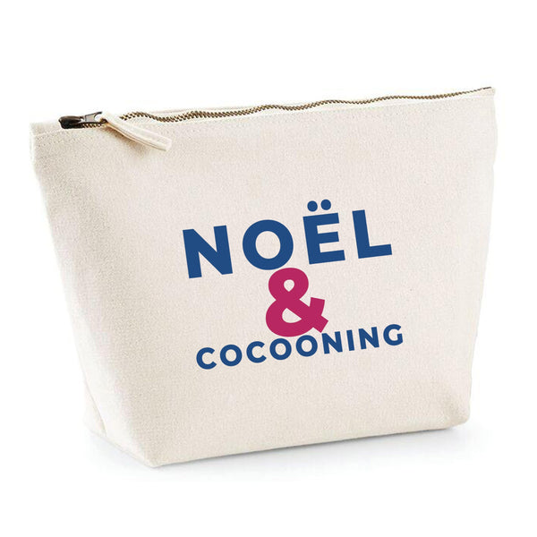 Trousse Noel Cocooning - Pouch Case - Idée Trousse Rangement Cadeau Anniversaire Fête Original Famille Travail Départ Collègue Retraite Noël. - Bleu&Rouge - 1