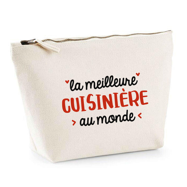 Trousse La Meilleure Cuisinière | Pouch | Idée Trousse Toilette Maquillage Cadeau Anniversaire Fête Original Famille Travail Départ Collègue Retraite