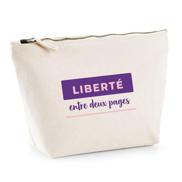 Trousse Liberte Entre Deux Pages - Pouch Case - Idée Trousse Rangement Cadeau Anniversaire Fête Original Famille Travail Départ Collègue Retraite Noël. - Violet&Rose - 4