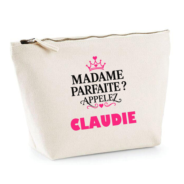 Trousse Madame Parfaite Claudie - Pouch Case - Idée Trousse Rangement Cadeau Anniversaire Fête Original Famille Travail Départ Collègue Retraite Noël.