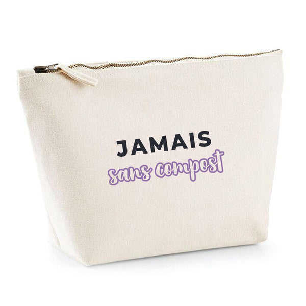 Trousse Jamais sans Compost - Pouch Case - Idée Trousse Rangement Cadeau Anniversaire Fête Original Famille Travail Départ Collègue Retraite Noël. - Bleu&Violet - 2