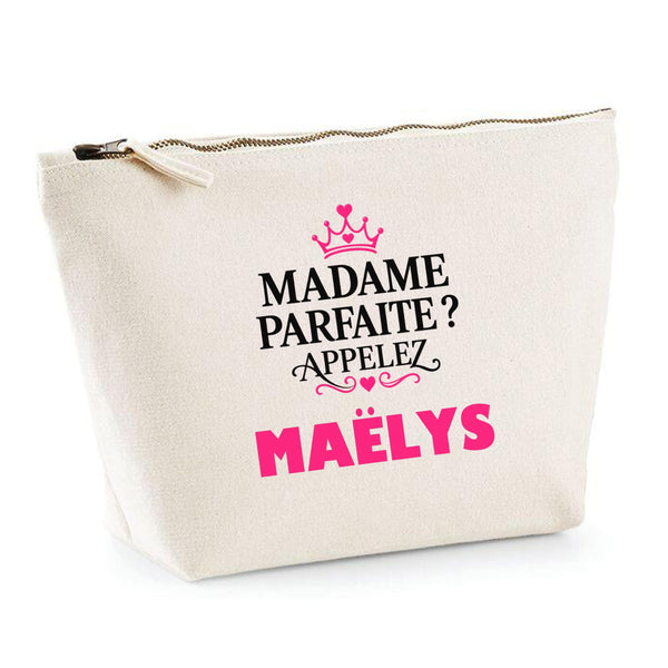 Trousse Madame Parfaite Maelys - Pouch Case - Idée Trousse Rangement Cadeau Anniversaire Fête Original Famille Travail Départ Collègue Retraite Noël.