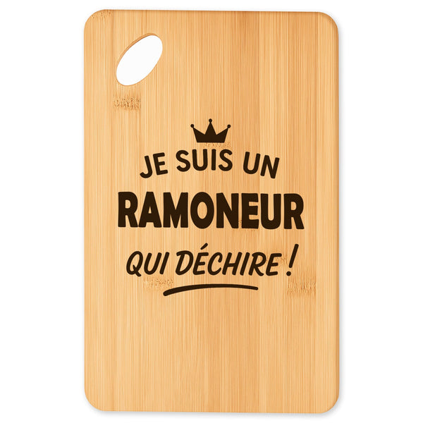 Planche à découper Ramoneur qui dechire 2 - Plateau Apéro en Bambou Cadeau Original Cuisine Barbecue