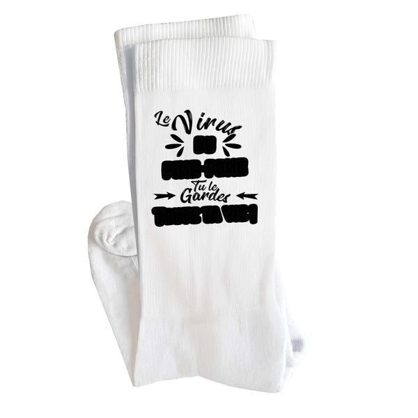 Chaussettes Ping pong 9 Noir | Socks | Taille 41-45 | Idée Chaussettes Personnalisées Cadeau Fête Original Famille Travail Départ Collègue Retraite Noël.