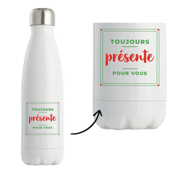 Bouteille Isotherme Toujours Presente pour Vous - Bottle - Idée Bouteille Isotherme Cadeau Anniversaire Fête Original Famille Travail Départ Collègue Retraite Noël. - Vert&Rouge - 3