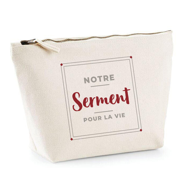 Trousse Notre Serment pour la Vie - Pouch Case - Idée Trousse Rangement Cadeau Anniversaire Fête Original Famille Travail Départ Collègue Retraite Noël. - Gris&Bordeaux - 3