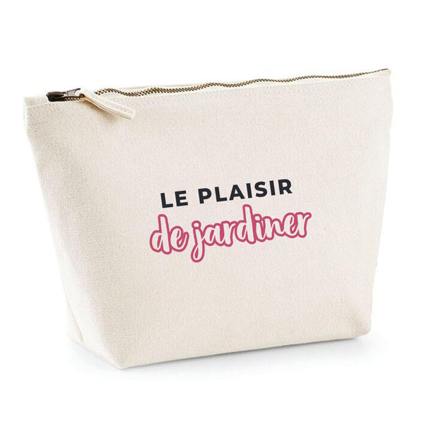 Trousse Le Plaisir de Jardiner - Pouch Case - Idée Trousse Rangement Cadeau Anniversaire Fête Original Famille Travail Départ Collègue Retraite Noël. - Bleu&Rose - 2