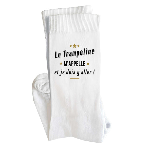 Chaussettes Trampoline 3 Noir | Socks | Taille 41-45 | Idée Chaussettes Personnalisées Cadeau Fête Original Famille Travail Départ Collègue Retraite Noël.