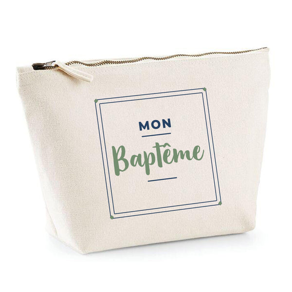 Trousse Mon Bapteme - Pouch Case - Idée Trousse Rangement Cadeau Anniversaire Fête Original Famille Travail Départ Collègue Retraite Noël. - Bleu&Vert - 3