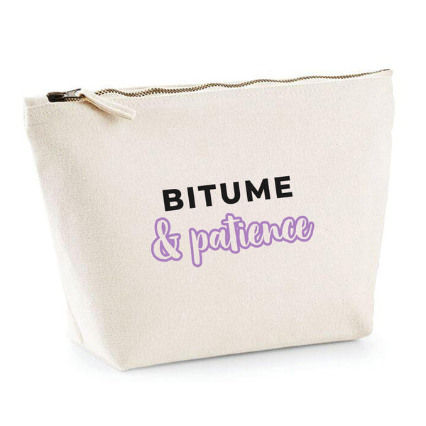 Trousse Bitume Patience - Pouch Case - Idée Trousse Rangement Cadeau Anniversaire Fête Original Famille Travail Départ Collègue Retraite Noël. - Noir&Violet - 2
