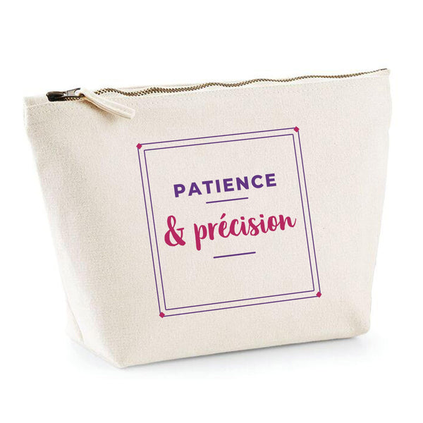 Trousse Patience Precision - Pouch Case - Idée Trousse Rangement Cadeau Anniversaire Fête Original Famille Travail Départ Collègue Retraite Noël. - Violet&Rouge - 3