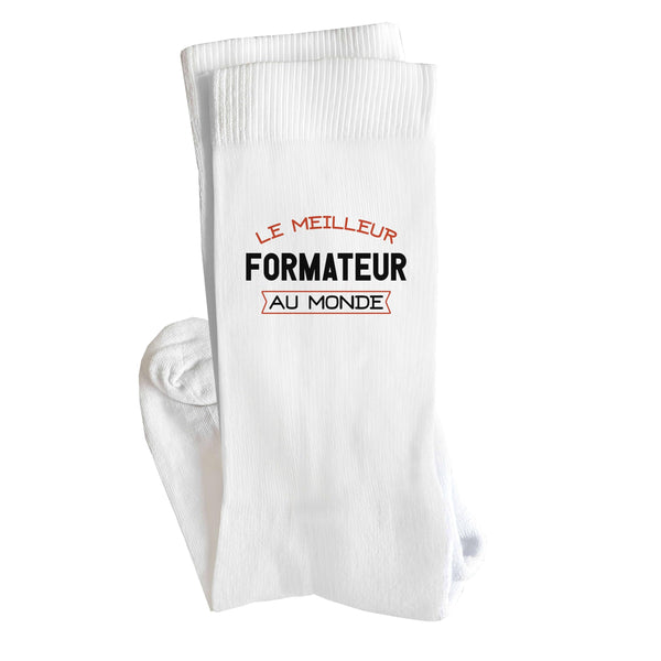 Chaussettes Le meilleur Formateur | Socks | Idée Chaussettes Personnalisées Cadeau Fête Original Famille Travail Départ Collègue Retraite Noël.