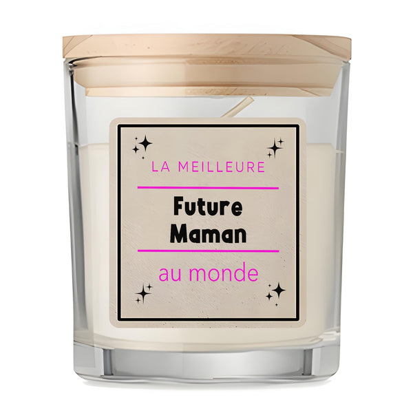 Bougie La meilleure Future Maman au monde 2 - Candle - Idée Bougie Décorative Cadeau Anniversaire Fête Original Famille Travail Départ Collègue Retraite Noël.