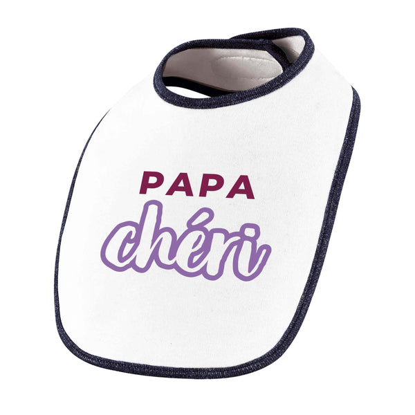 Bavoir Papa Cheri - Baby Bib - Idée Bavoir Bébé Cadeau Naissance Baby Shower Anniversaire Fête Original Famille Noël. - Violet&Violet - 2
