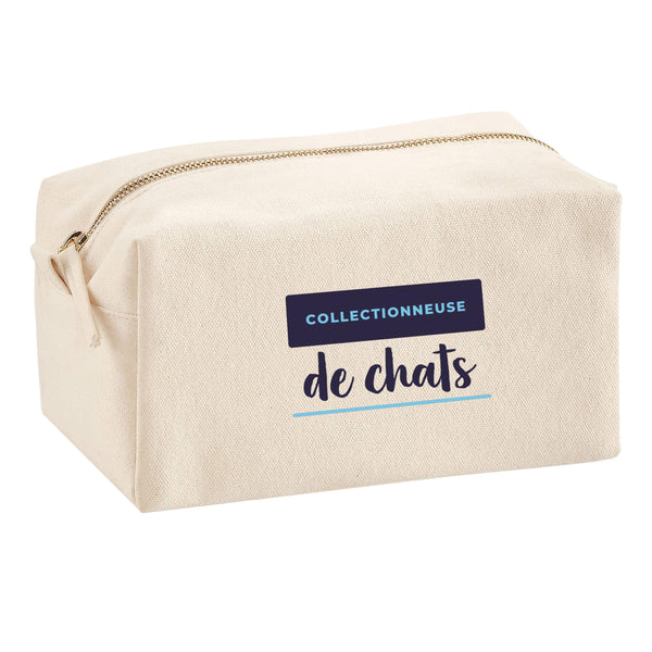 Trousse Multifonction Collectionneuse de Chats - Multi-Purpose Case - Idée Trousse Multifonction Cadeau Anniversaire Fête Original Famille Travail Départ Collègue Retraite Noël. - Bleu - 4