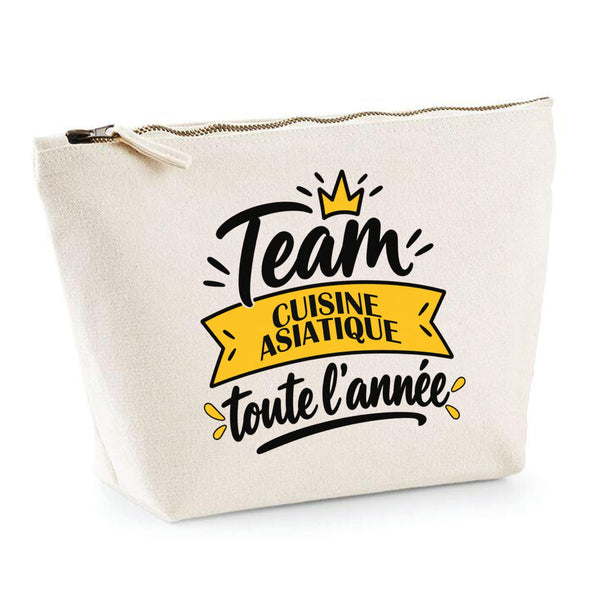 Trousse Team Cuisine Asiatique Toute l'Année - Pouch Case - Idée Trousse Rangement Cadeau Anniversaire Fête Original Famille Travail Départ Collègue Retraite Noël.