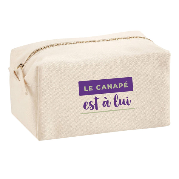 Trousse Multifonction Le Canape Est A Lui - Multi-Purpose Case - Idée Trousse Multifonction Cadeau Anniversaire Fête Original Famille Travail Départ Collègue Retraite Noël. - Violet&Kaki - 4