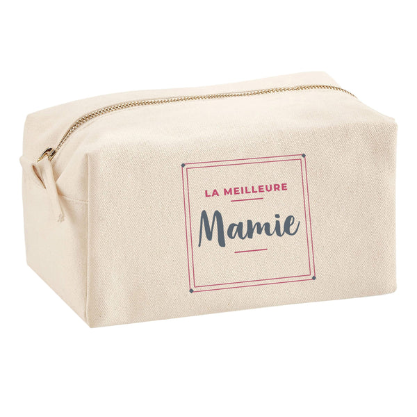 Trousse Multifonction La Meilleure Mamie - Multi-Purpose Case - Idée Trousse Multifonction Cadeau Anniversaire Fête Original Famille Travail Départ Collègue Retraite Noël. - Rose&Gris - 3