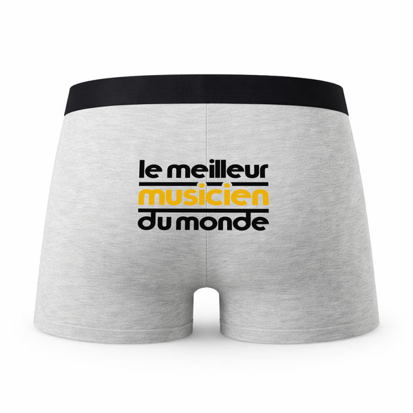 Caleçon Homme Humoristique Le Meilleur Musicien du Monde – Boxer Coton Imprimé en France – Idée Cadeau Original Homme Anniversaire Fête des Pères – Taille L