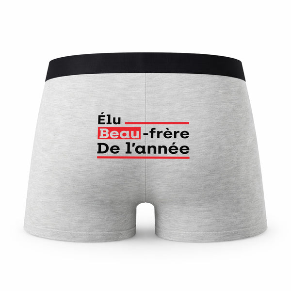Caleçon Homme Humoristique Elu Beau Frere De Lannee – Boxer Coton Imprimé en France – Idée Cadeau Original Homme Anniversaire Fête des Pères – Taille XL