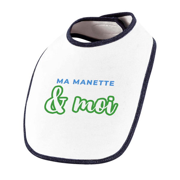 Bavoir Ma Manette Moi - Baby Bib - Idée Bavoir Bébé Cadeau Naissance Baby Shower Anniversaire Fête Original Famille Noël. - Bleu&Vert - 2