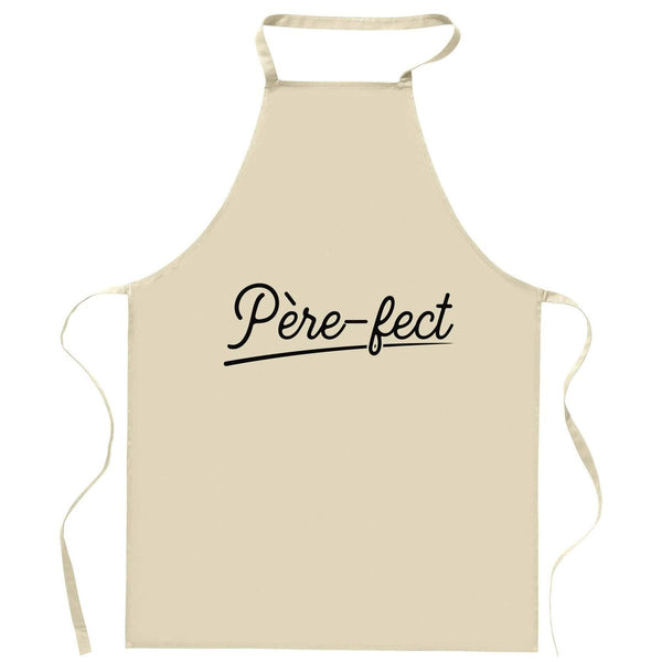 Père-fect Tablier de Cuisine | Coton 90 × 60 cm Cou Ajustable Nouage dans le Dos | Pâtisserie Barbecue Atelier | Idée Cadeau Papa Fête des Pères Noël