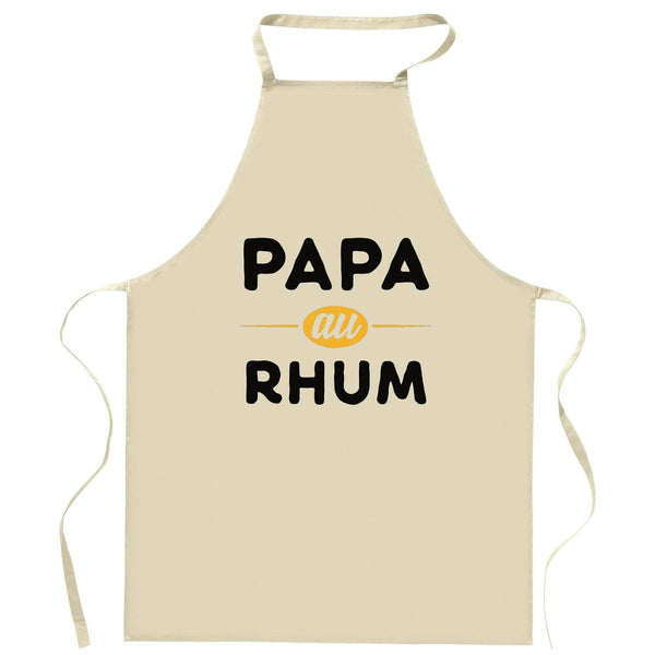 Tablier de Cuisine Papa au Rhum | Coton 90 × 60 cm Cou Ajustable Nouage dans le Dos | Pâtisserie Barbecue Atelier | Idée Cadeau Fête des Pères Noël