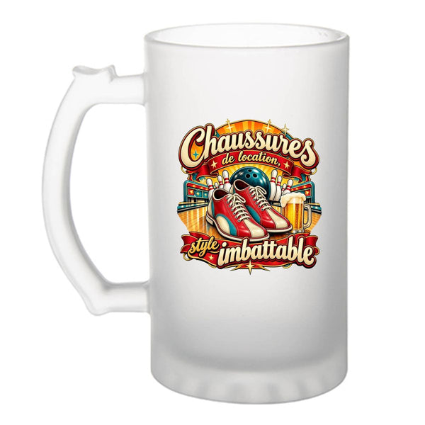 Verre à Bière Bowling Humour – 6 Phrases Drôles au Choix | Chope Givrée Verre Trempé 470 ml à Anse Recto Verso | Apéro Bar Bistrot Match | Idée Cadeau Joueur et Joueuse de Bowling Fête des Pères Noël