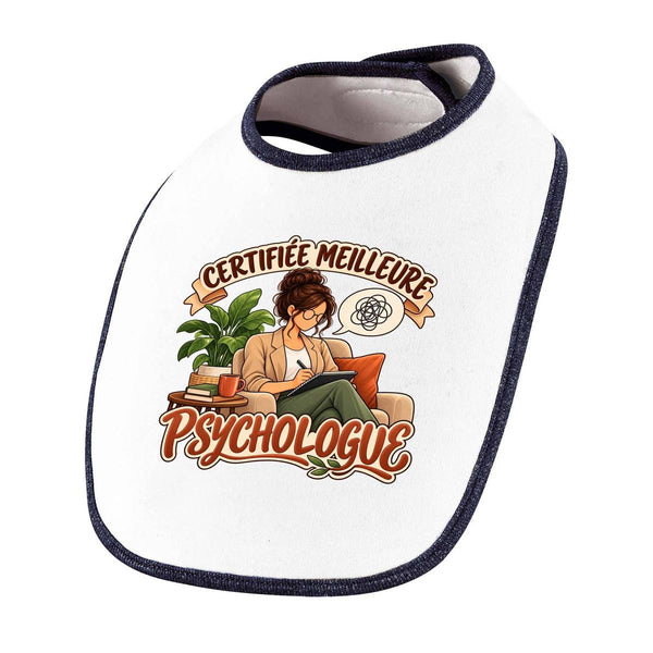 Bavoir Bébé Certifiée meilleure psychologue Certifié Meilleur | Coton Double Épaisseur Attache Auto-Agrippante | Repas Fille Garçon Mixte | Idée Cadeau Soignant Naissance Baby Shower