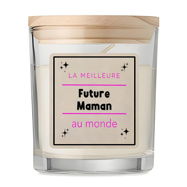 Bougie La meilleure Future Maman au monde 2 - Candle - Idée Bougie Décorative Cadeau Anniversaire Fête Original Famille Travail Départ Collègue Retraite Noël.