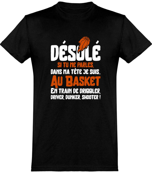  T shirt homme je suis au basket