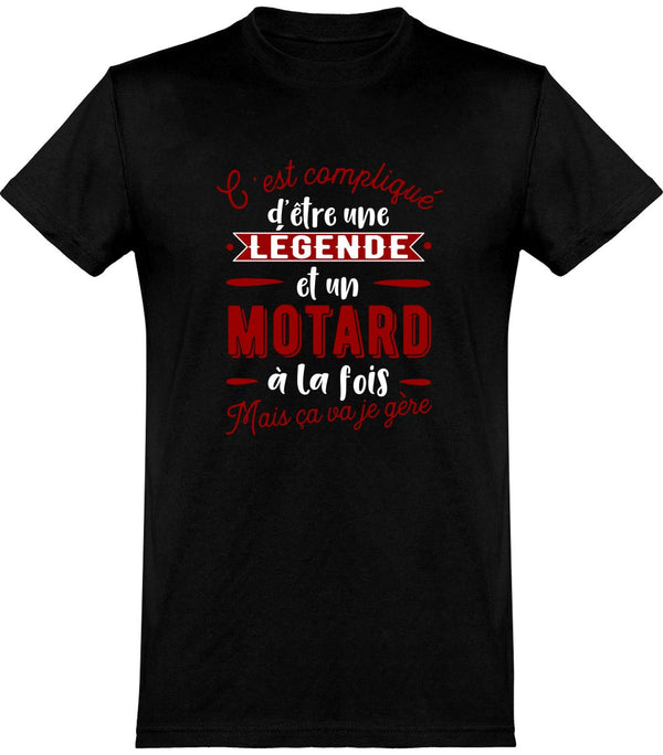  T shirt homme motard et légende