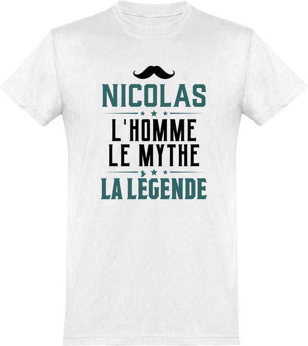  T shirt homme nicolas l'homme le mythe la légende