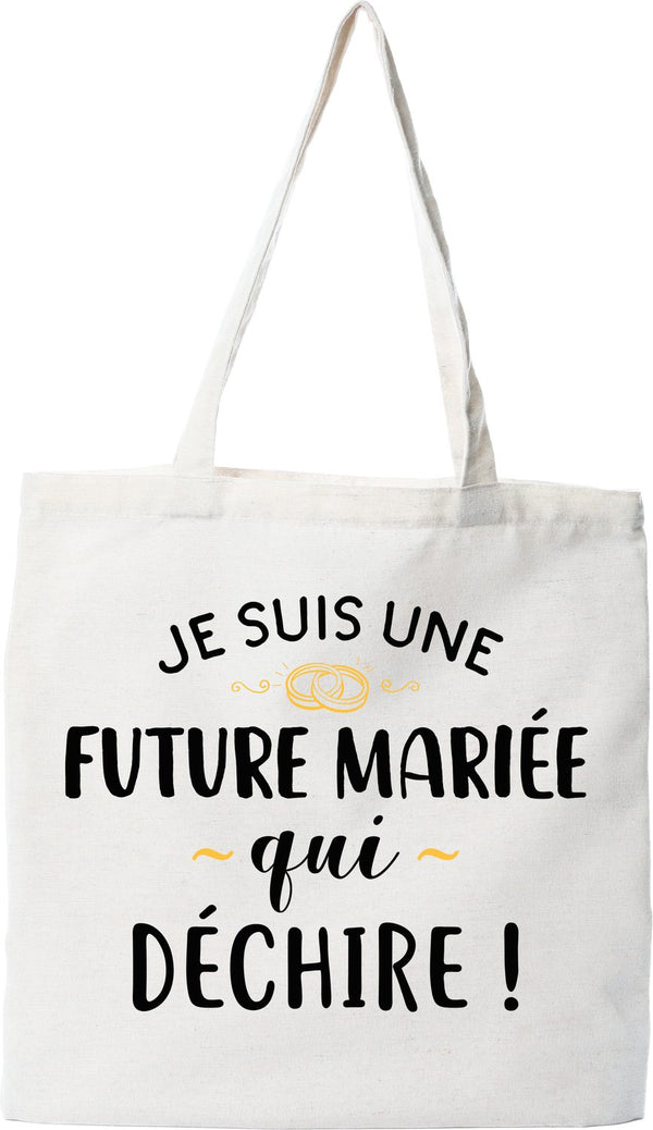 Tote bag coton recyclé future mariée qui déchire
