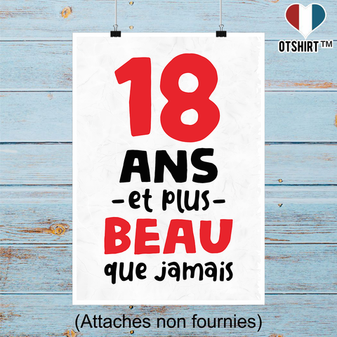 Affiche 18 ans et plus beau