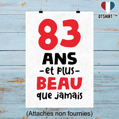 Affiche 83 ans et plus beau