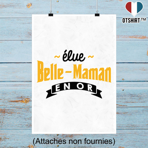 Affiche élue belle-maman en or