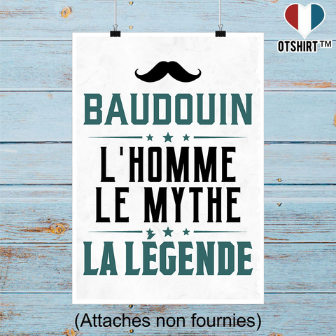 Affiche baudouin l'homme le mythe la légende