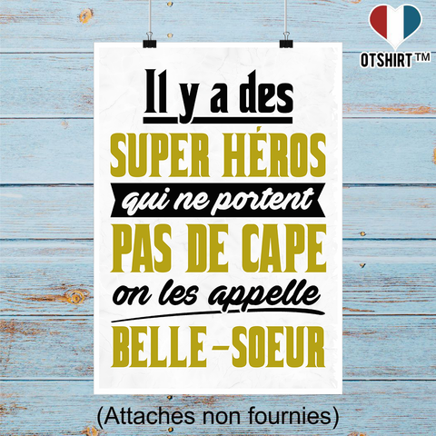 Affiche belle-soeur super héro