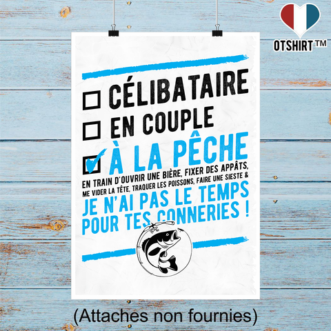 Affiche célibataire à la pêche
